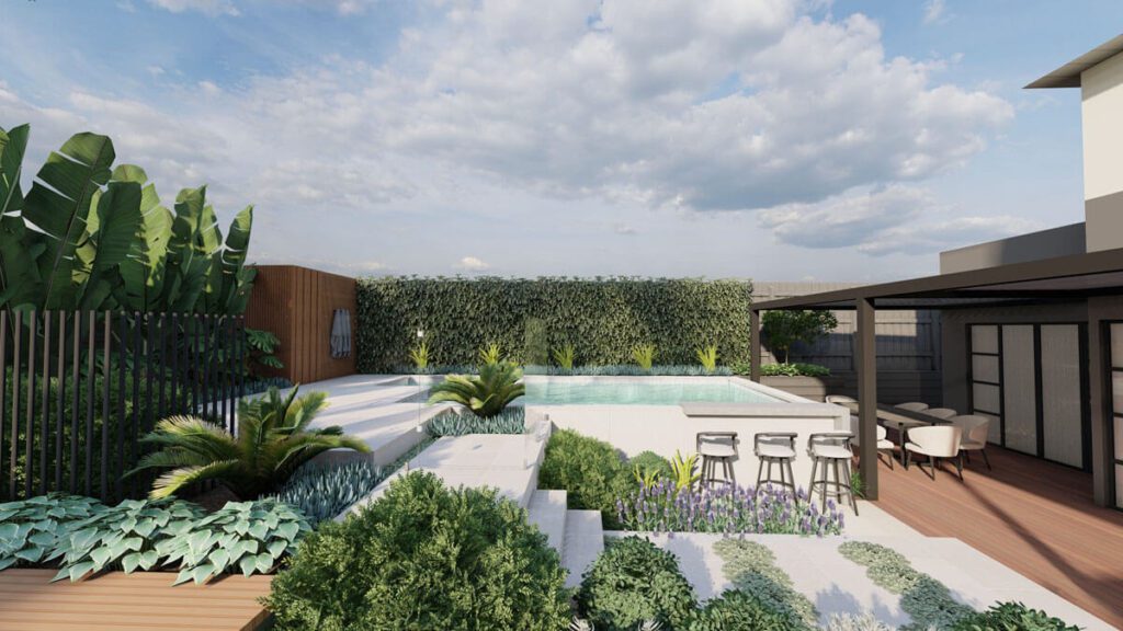 landscape and pool design in Macleod